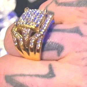 Gold and Silver Diamond Pavé Rings with Intricate Designs